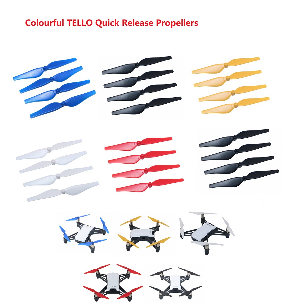 4 件裝彩色 TELLO 螺旋槳快速釋放螺旋槳適用於 DJI TELLO EDU 迷你無人機道具更換輕質道具刀片