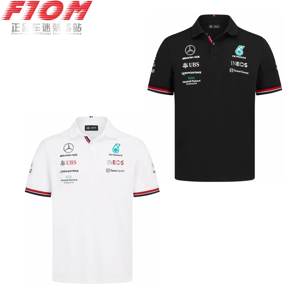 F1 梅賽德斯車隊 賓士AMG 2022 短袖Polo衫 翻領運動T恤 賽車服