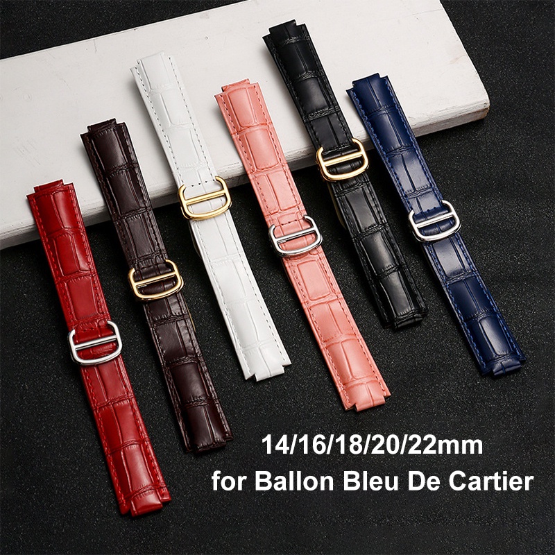 卡地亞 真皮錶帶適用於 Ballon Bleu De Cartier 錶帶 16 毫米 18 毫米 20 毫米 22 毫
