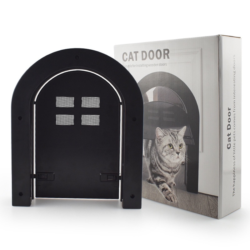 寵物拱門入口/出口安全塑料門 寵物貓門自由出入門欄適用安裝於木門小型貓狗拱形門洞