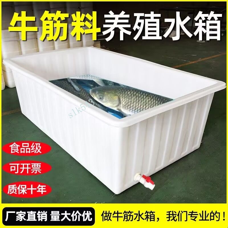 台灣發出 加厚牛筋塑料水箱 長方形儲水桶槽缸 水產養殖養魚養龜膠盆 方桶大號