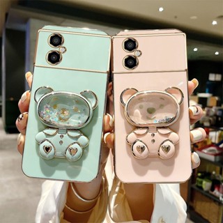 XIAOMI 小米 POCO M4 5G POCO M5 4G Redmi Note 11R 可愛流沙液體熊支架帶化妝鏡