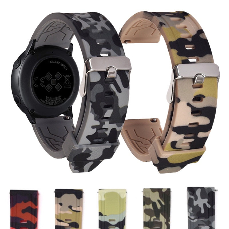 迷彩矽膠錶帶 適用於 18mm 20mm 22mm 24mm 快拆生耳錶帶 硅膠錶帶 手錶配件 防水防汗錶帶 現貨