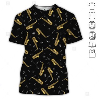 Love Saxophone 3D全身印花衣服HD012 3D T恤短袖