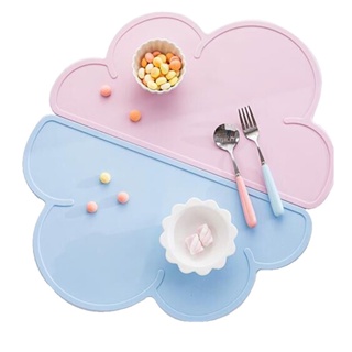新款推薦北歐嬰幼兒雲朵矽膠桌墊移動餐盤矽膠學生桌墊