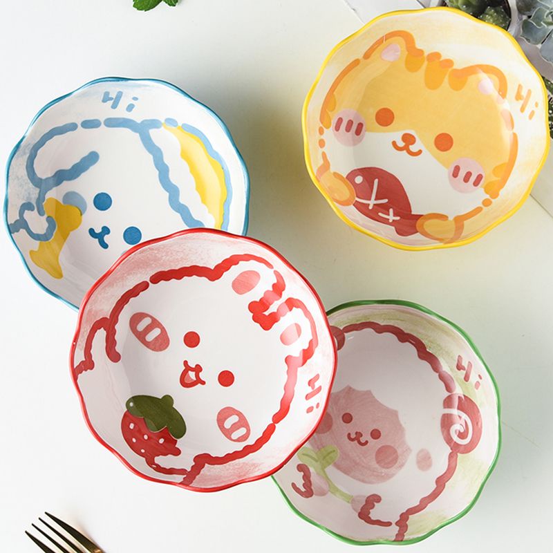 卡通沙拉碗陶瓷好看烤碗空氣炸鍋烤箱專用可愛少女心水果甜品碗