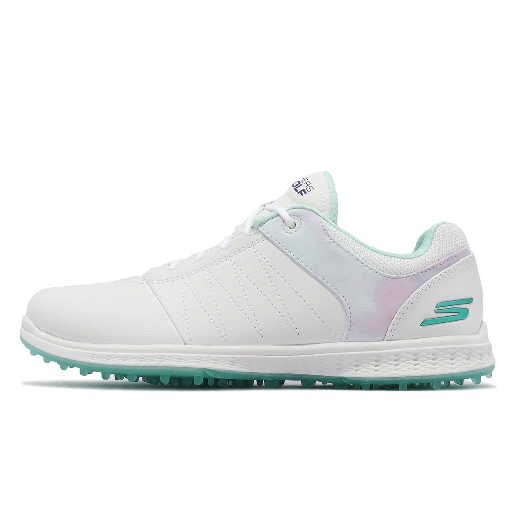 Skechers 高爾夫球鞋 Go Golf Pivot 防水 白 綠 水彩印花 女鞋 【ACS】 123066WMLT