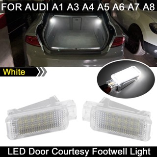 2 件 LED 門禮貌內飾腳坑燈行李箱手套箱燈適用於奧迪 A1 A3 A4 S4 RS4 A5 A6 A7 A8 Q5