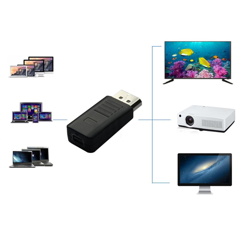 黑色 DP DisplayPort 公頭轉 Mini DisplayPort 母頭 Mini DP 轉換器適配器