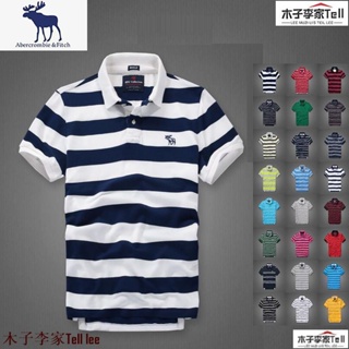 【歐美服飾】AF 短袖POLO衫 A&F 條紋Polo衫 小鹿 翻領短T Abercrombie & Fitch