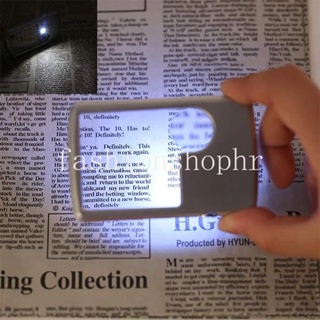 便攜式 3x 6x 信用卡 Led 放大鏡帶燈皮套超薄 3x-6x 方形便攜式樹脂光學鏡頭放大鏡