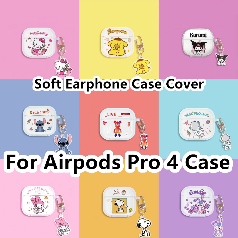 現貨! 適用於 Airpods Pro 4 Case 透明圖案系列適用於 Airpods Pro 4 Case 軟耳機套