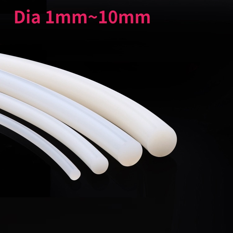 實心矽膠線直徑1mm~10mm白色橡膠墊片裝飾密封條o型圈耐高溫防水