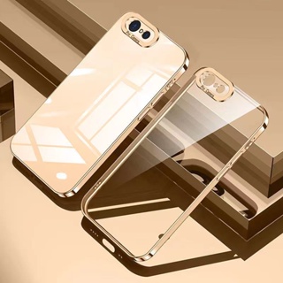 Iphone 6 6S 7 8 Plus X XS XR XS MAX全包鏡頭矽膠軟殼直邊超薄防震手機殼豪華電鍍透明保護