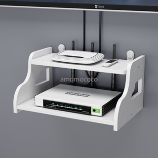 【台灣出貨】路由器置物架牆上客廳電視機頂盒卧室無線光貓收納盒免打孔壁掛式