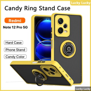 Redmi Note 12 手機殼 Note 12 Pro+ 5G 11 外殼硬質亞克力環支架外殼防震支架車載磁性支架手