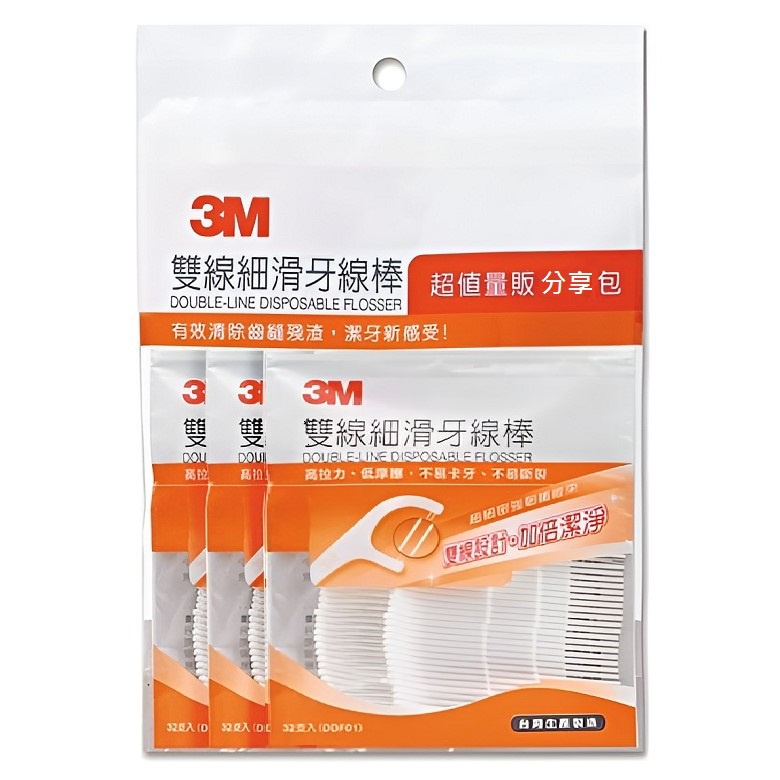 3M 雙線細滑牙線棒(42支入 x 3包)[大買家]