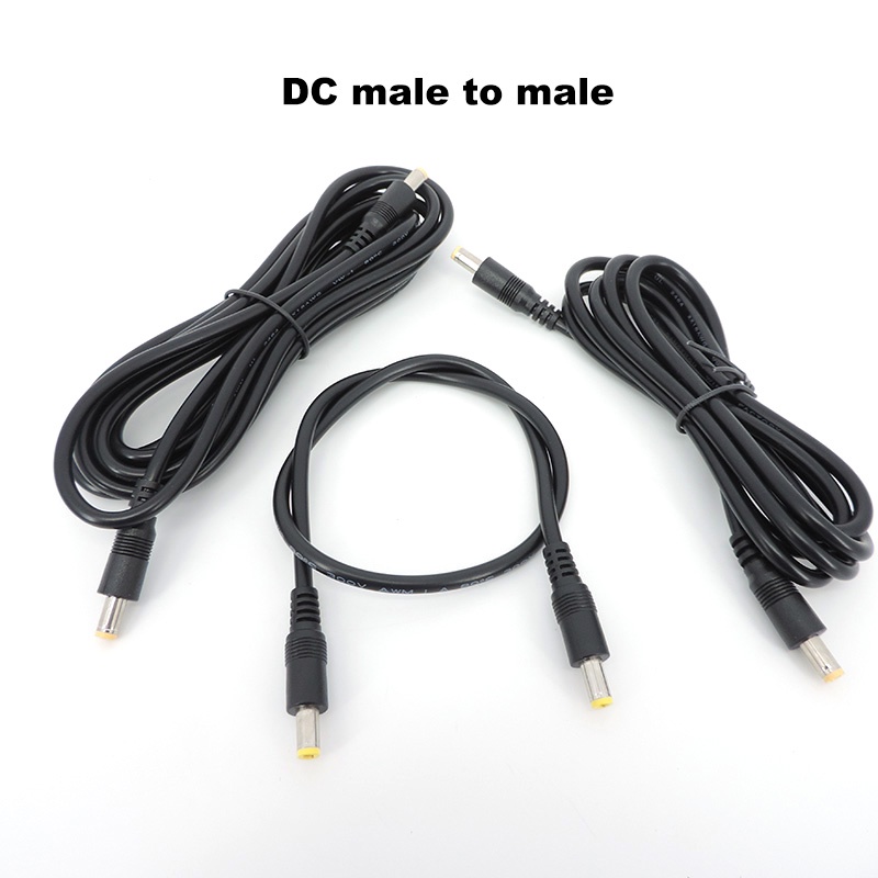 0.5m 1.5M 3meter DC 公對公延長電源電纜插頭線 5.5MM X2.5mm 電線連接器適配器,用於條形攝