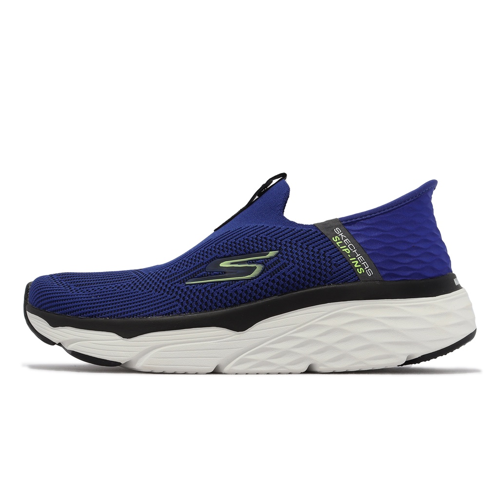 Skechers 慢跑鞋 Max Cushioning Slip-Ins 藍 針織襪套 厚底 男鞋 220389BLBK