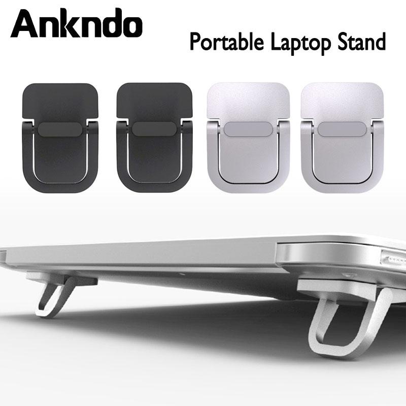 Ankndo 2個裝小咫尺筆記本支架筆記本支架筆電隱形散熱摺疊支架收納托架子傾斜桌面增高支撐腳墊