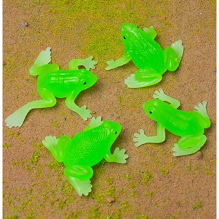 TPR軟膠模擬小青蛙兒童洗澡戲水撈魚玩具半透明青蛙微景觀擺件
