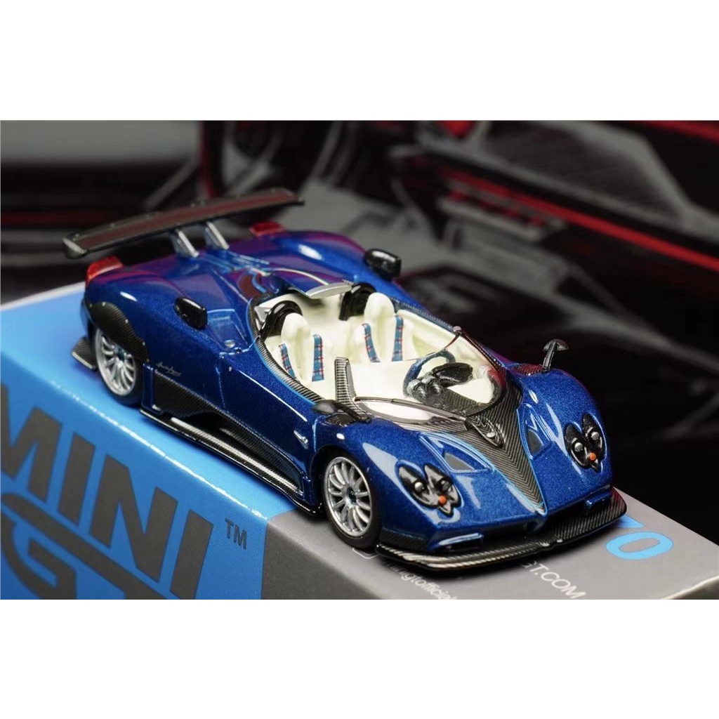 [匠心]MINI GT 1:64帕加尼Pagani Zonda敞篷藍色合金汽車模型