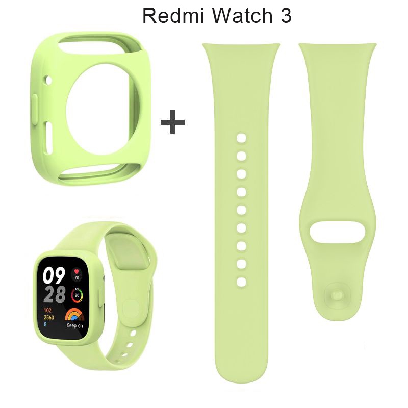 XIAOMI 全新矽膠錶帶適用於小米 Redmi Watch3 智能手錶錶帶腕帶 Mi Watch 3 + 保護套保護套