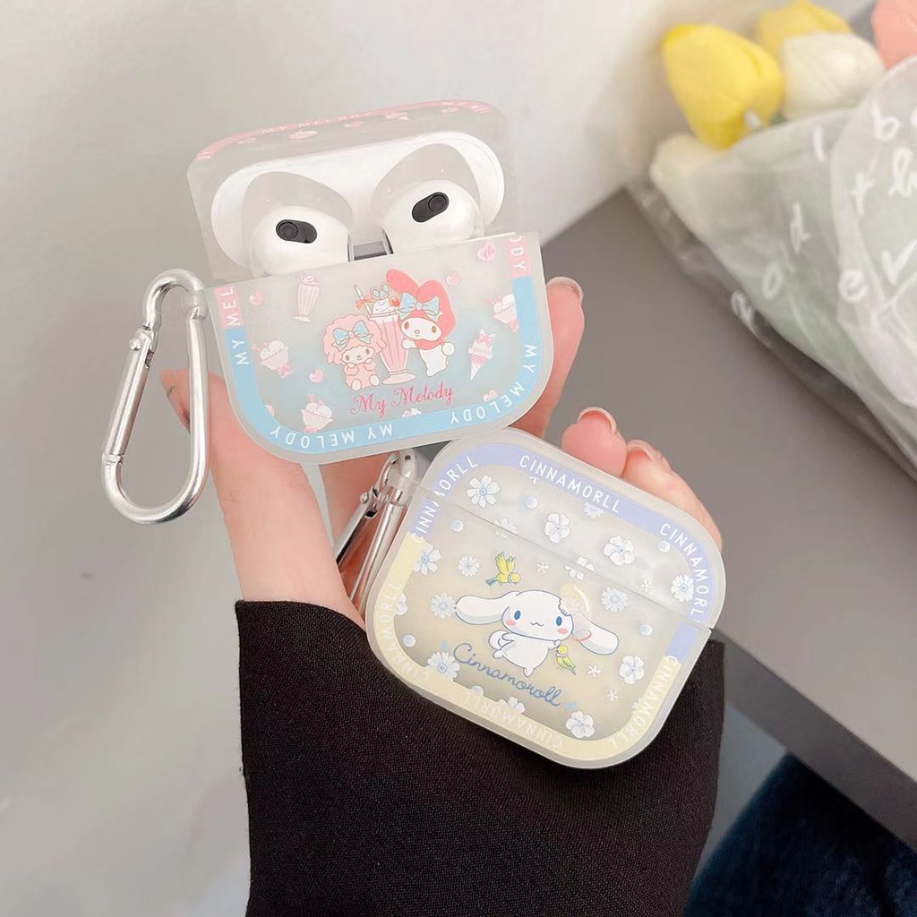 玉桂狗 卡通 可愛 大耳狗軟殼配掛鉤 Airpods3保護套 Airpods pro保護套 1/2代蘋果藍芽耳機防摔殼