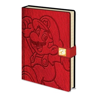 瑪利歐精美皮革A5雕刻紋路筆記本/Super Mario