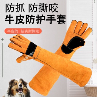 台灣熱賣 防狗咬貓抓練犬 訓練加厚 手套 動物寵物洗澡清潔按摩 男女專用手套