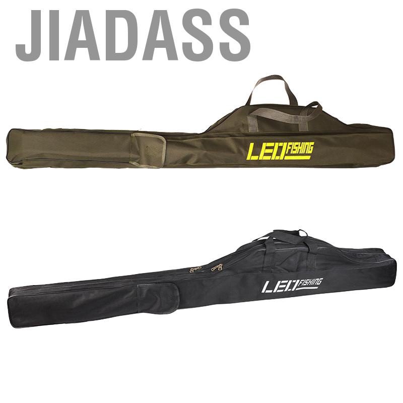 Jiadass 釣魚竿盒可折疊 1.5 米帆布和金屬釣魚竿袋適用於戶外釣具