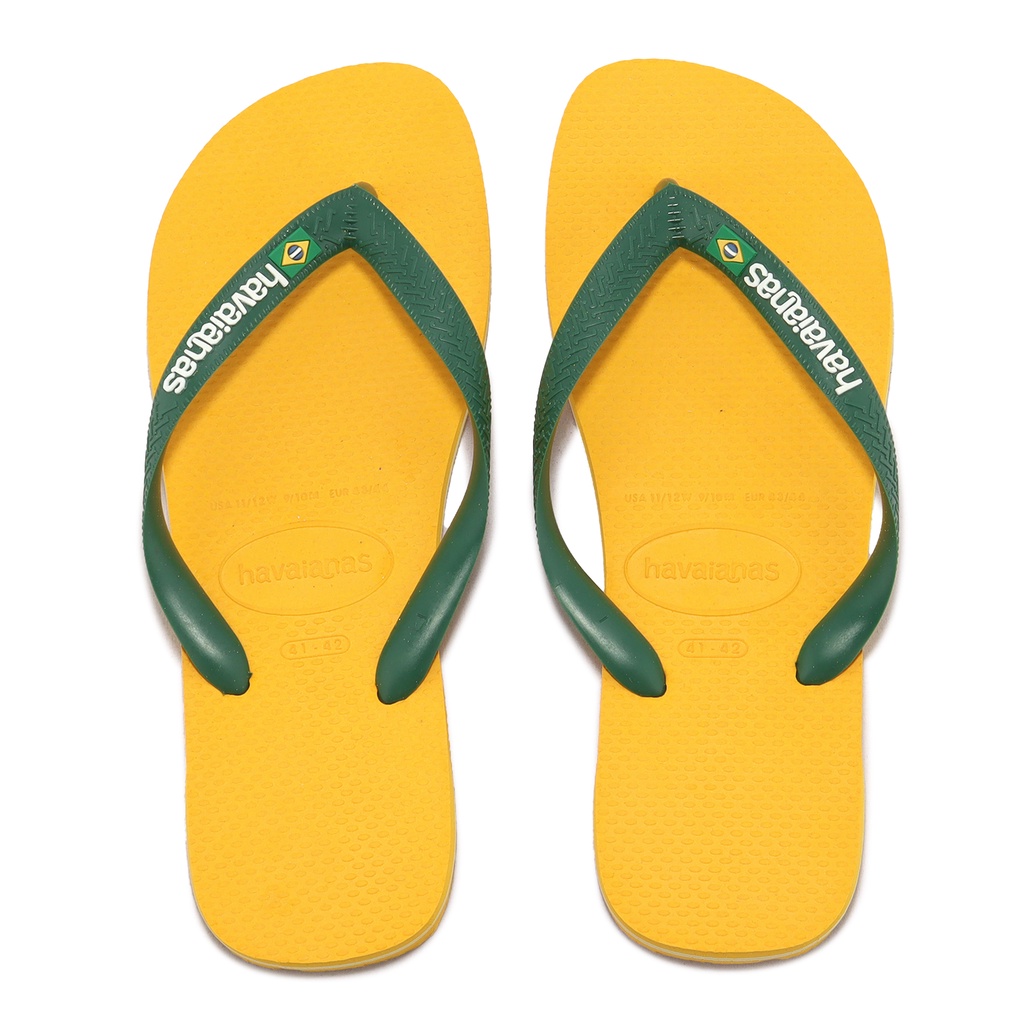 Havaianas 拖鞋 Brasil Logo 男鞋 黃 綠 巴西 國旗 夾腳拖 ACS 41108501740U