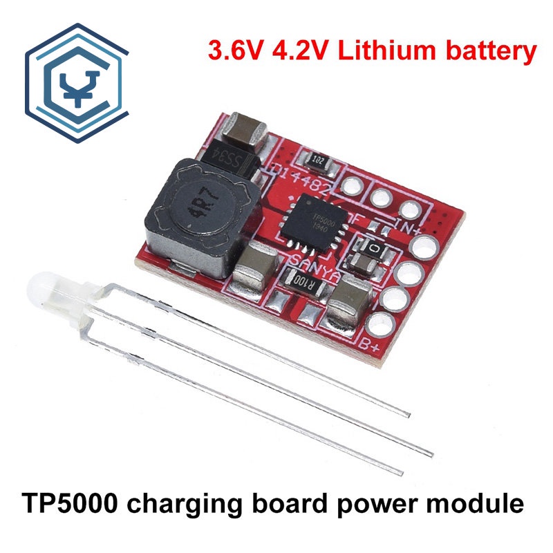TP5000 DC 4.5v-9v 4.2V/3.6V 1A 鋰電池充電板磷酸鐵鋰充電器閃光電源模塊