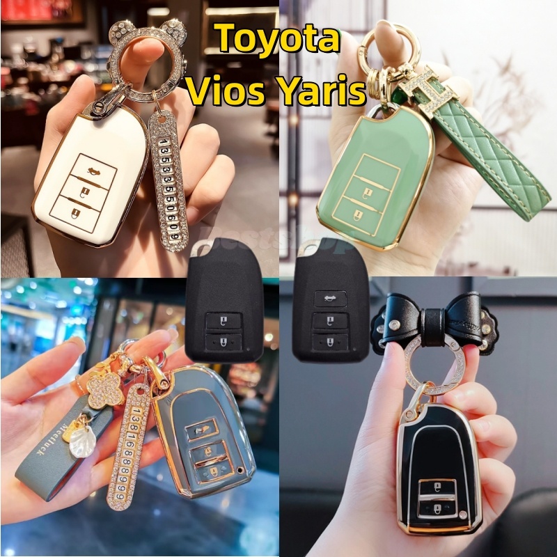 丰田威驰 2/3 按鈕 TPU 智能汽車鑰匙盒蓋外殼鑰匙扣適用於豐田威馳 Yaris Activ Camry Corol