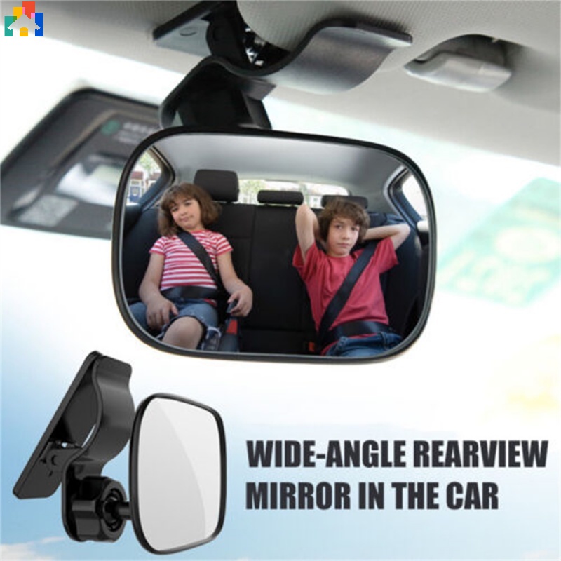 汽車後座嬰兒兒童視鏡帶夾子可調節 360 度可旋轉觀察盲點鏡安全監視器汽車配件