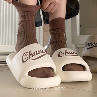 「KiraSole女鞋店」 3.5CM美式復古風拖鞋 網紅厚底涼拖鞋夏 英文防滑拖鞋 踩屎感室內外穿涼鞋 防水防臭韓國情