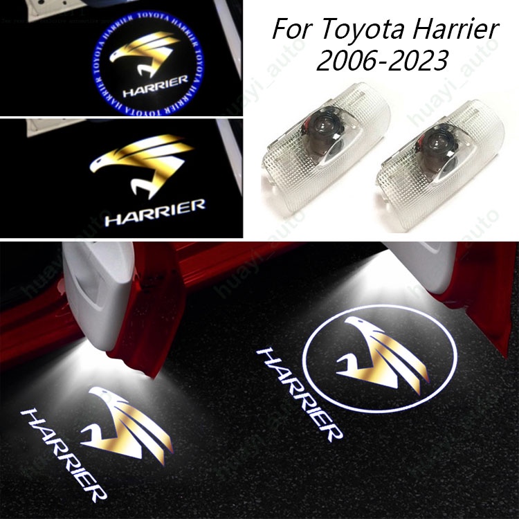 2 件裝 Toyota Harrier LED 車門迎賓燈幻影標誌激光投影儀夜燈適用於 Crown Prado Reiz