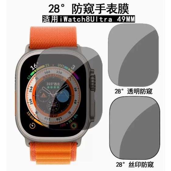 手錶 防窺 保護貼 滿版 玻璃貼 適用 Apple watch Ultra 49mm 防偷窺 蘋果 iwatch 保護貼