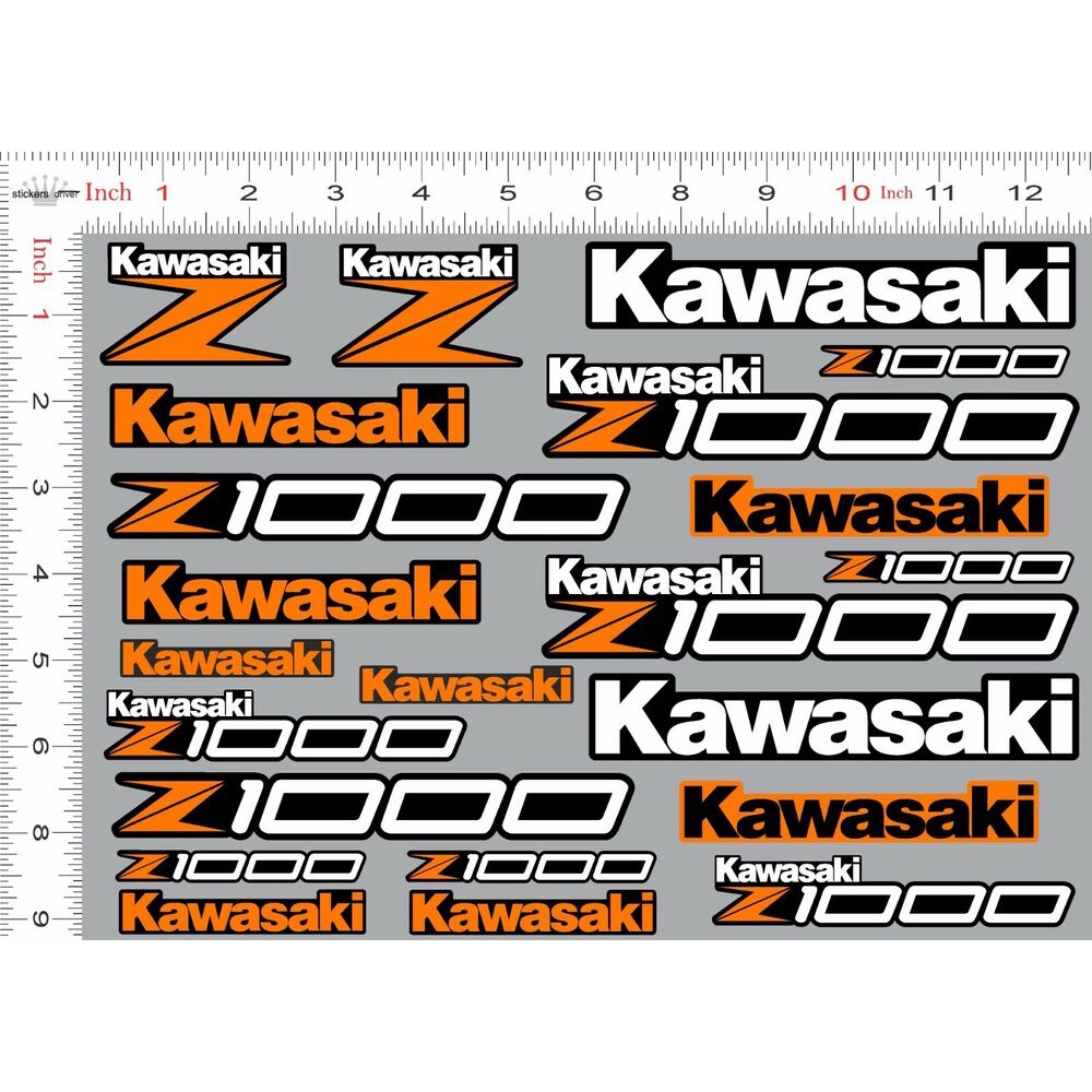 Kawasaki Z1000 貼花 Kawaski NINJA 貼紙套裝貼花摩托車司機橙色