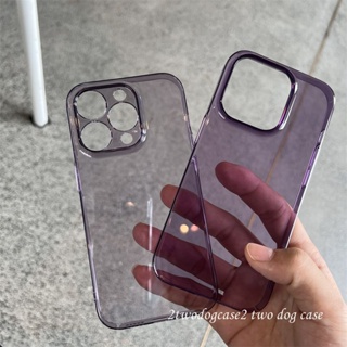 硬殼透明紫色超薄透明殼 iphone 14/13/12 pro max 外殼