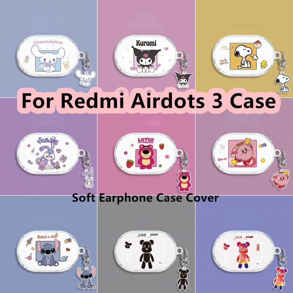適用於 Redmi Airdots 3 手機殼卡通清新風格適用於 Redmi Airdots 3 外殼軟耳機手機殼保護套