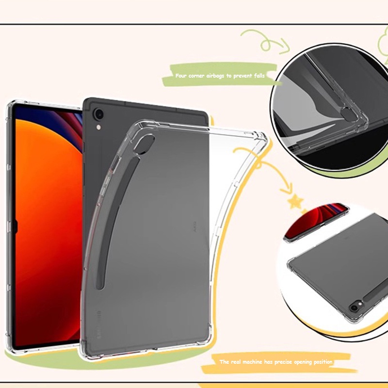 SAMSUNG 透明保護殼水晶軟 TPU 透明防震保護套適用於三星 Galaxy Tab S9 Plus 2023 12