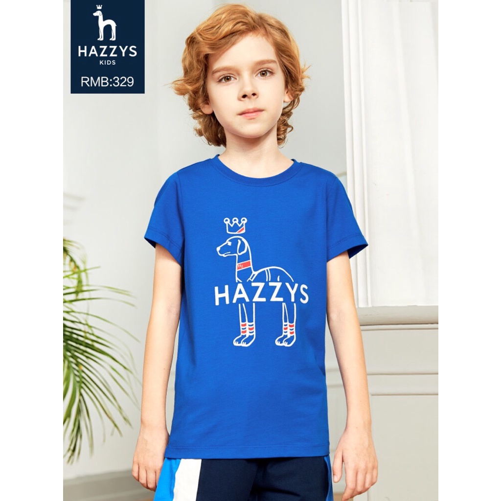 Hazzys Haggis童裝男女童短袖T恤夏季小孩休閒潮流半袖上衣