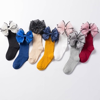 女童襪子冬秋蝴蝶結球可愛韓國女嬰衣服