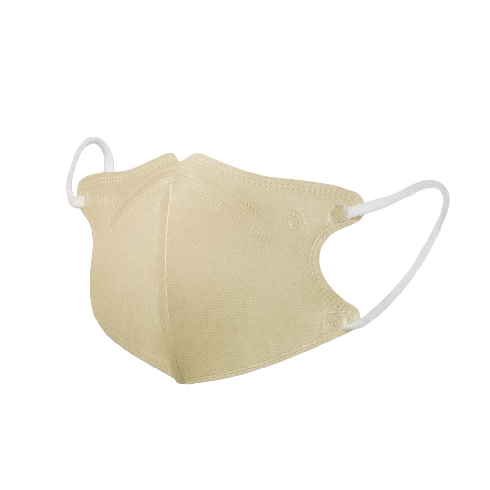 【Sofara舒芙氧】幼童立體空氣口罩-奶糖棕（30入/盒）（3歲-6歲）