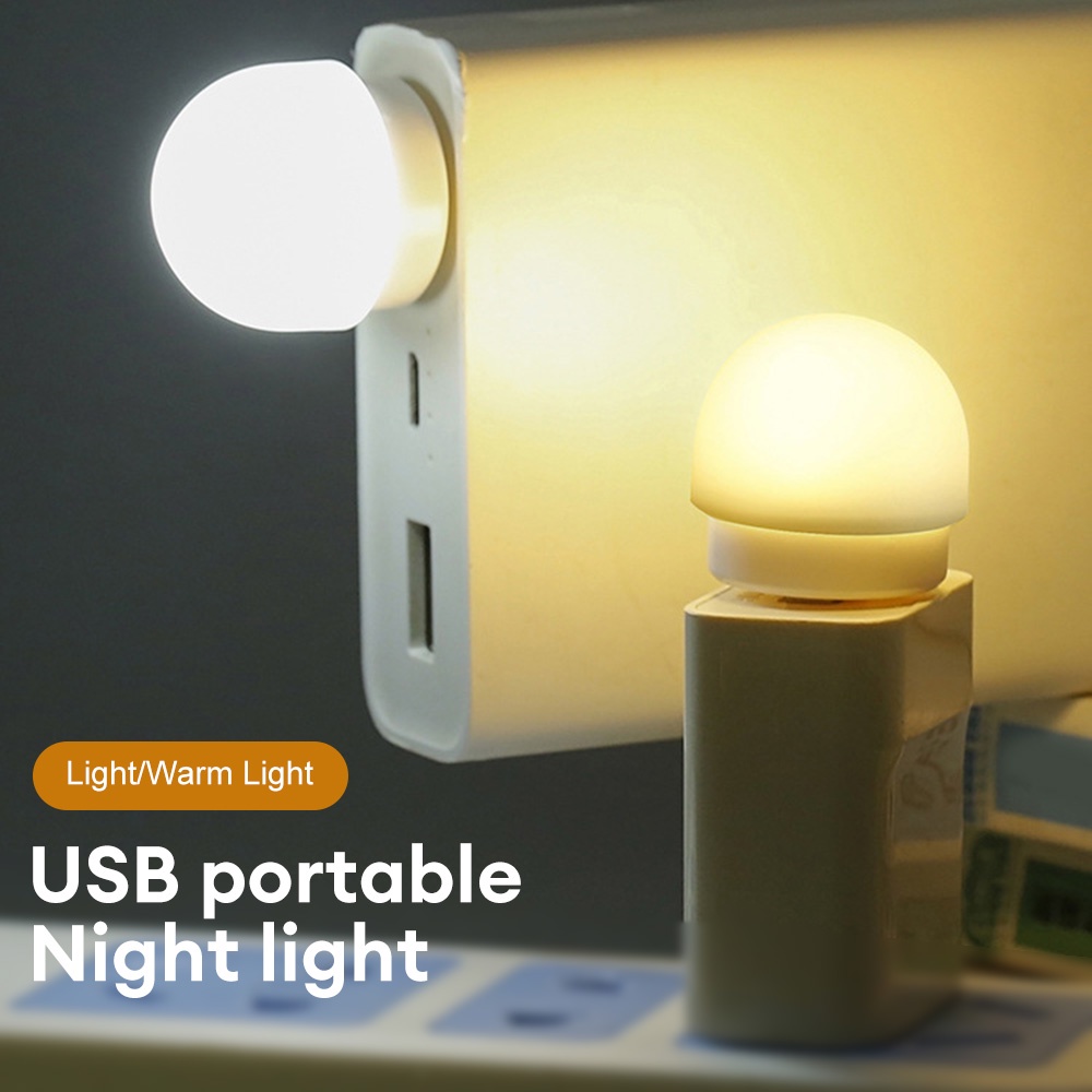 Usb 小夜燈插入式小型 Led 小夜燈迷你便攜式 PC 汽車燈泡室內戶外露營閱讀睡眠