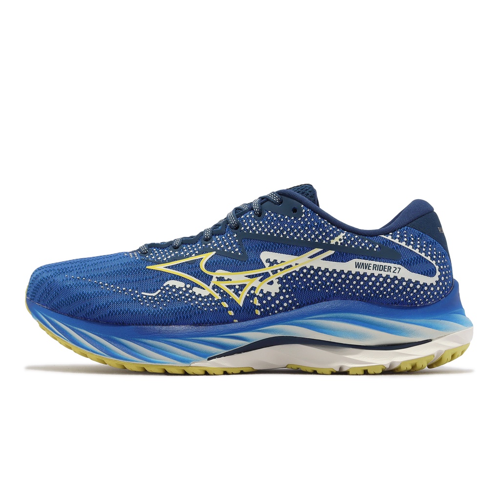 Mizuno 慢跑鞋 Wave Rider 27 藍黃 RIJKS MUSEUM 阿姆斯特丹博物館 J1GC236201