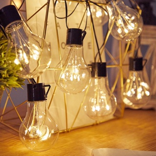 太陽能燈戶外 LED 燈泡懸掛式太陽能庭院燈防水老式球 LED 燈串用於庭院帳篷派對裝飾
