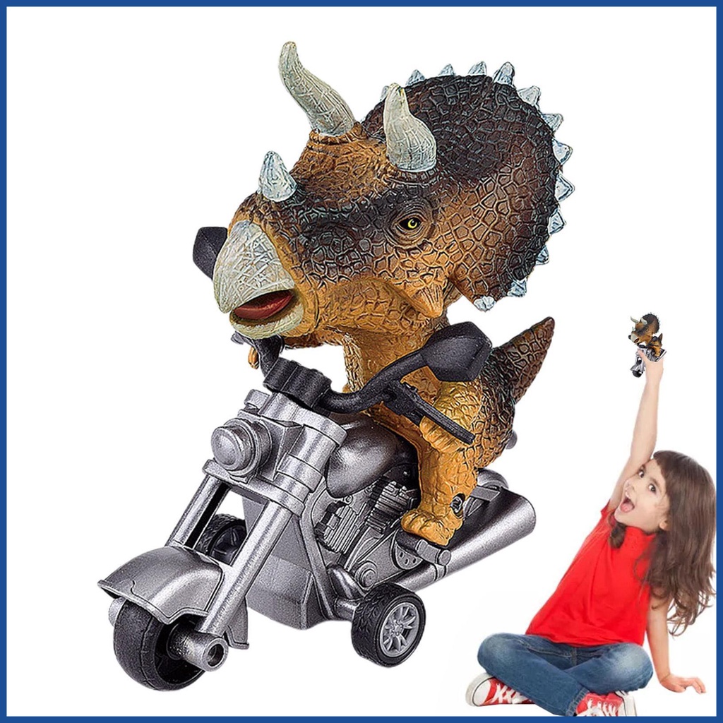 恐龍摩托車玩具恐龍騎摩托車玩具霸王龍或三角龍摩擦動力 aiatw aiatw