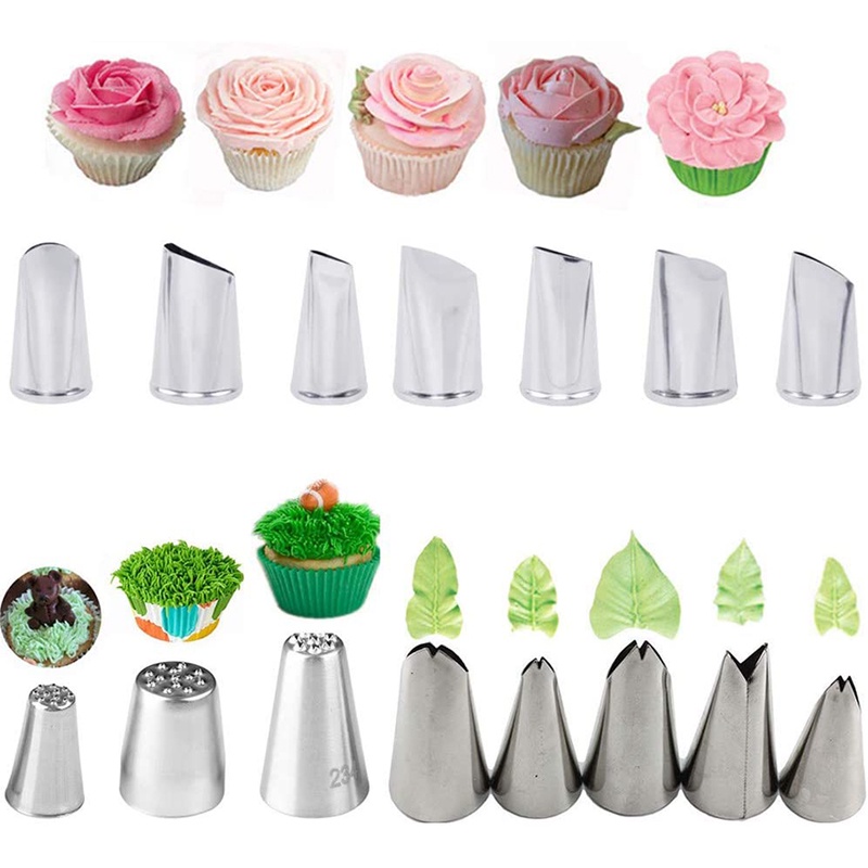 15 件裝草玫瑰花瓣葉子噴嘴管道蛋糕裝飾工具廚房配件可重複使用 DIY 蛋糕套件結冰管道提示